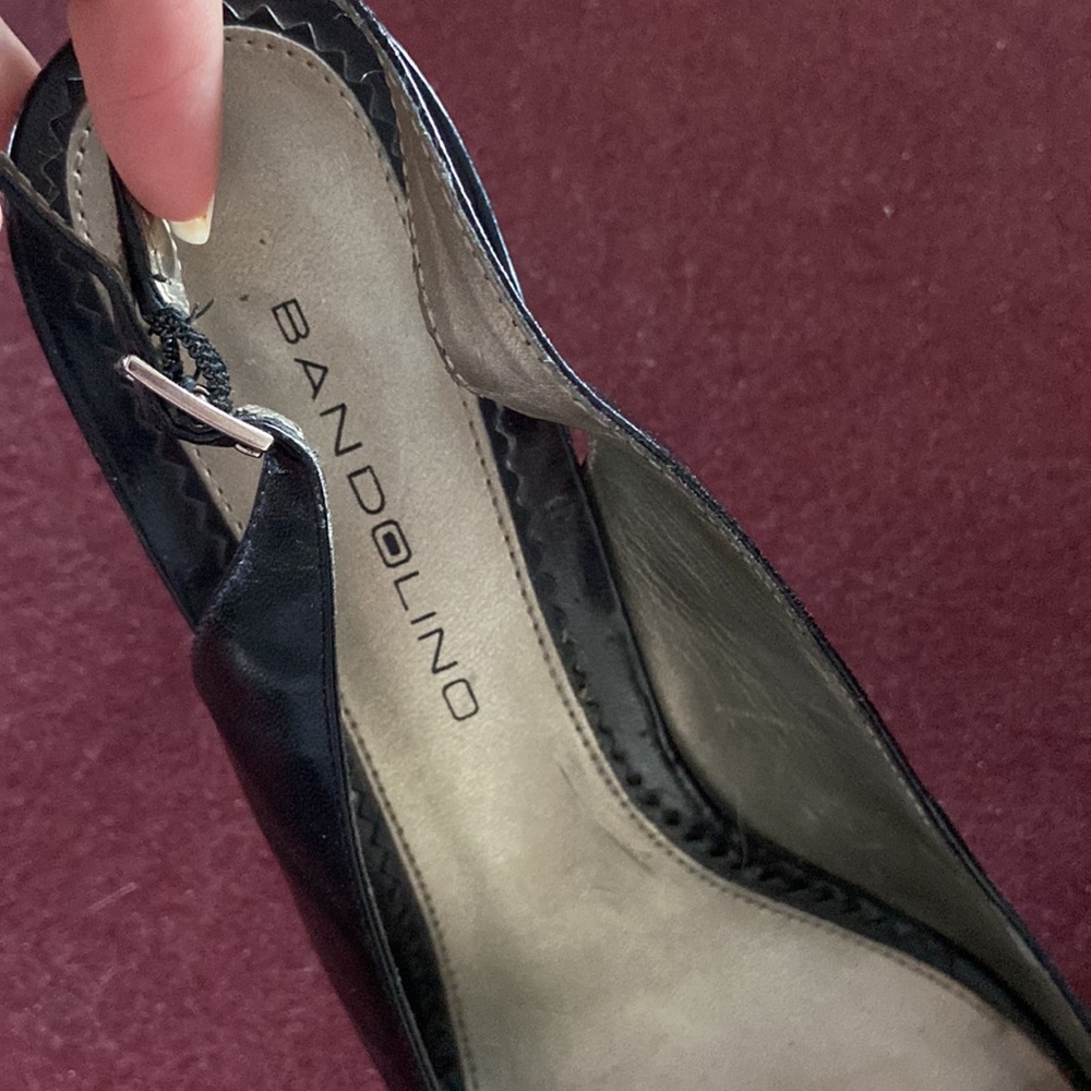Black open toe sling back banolino heels - Picture 5 of 6
